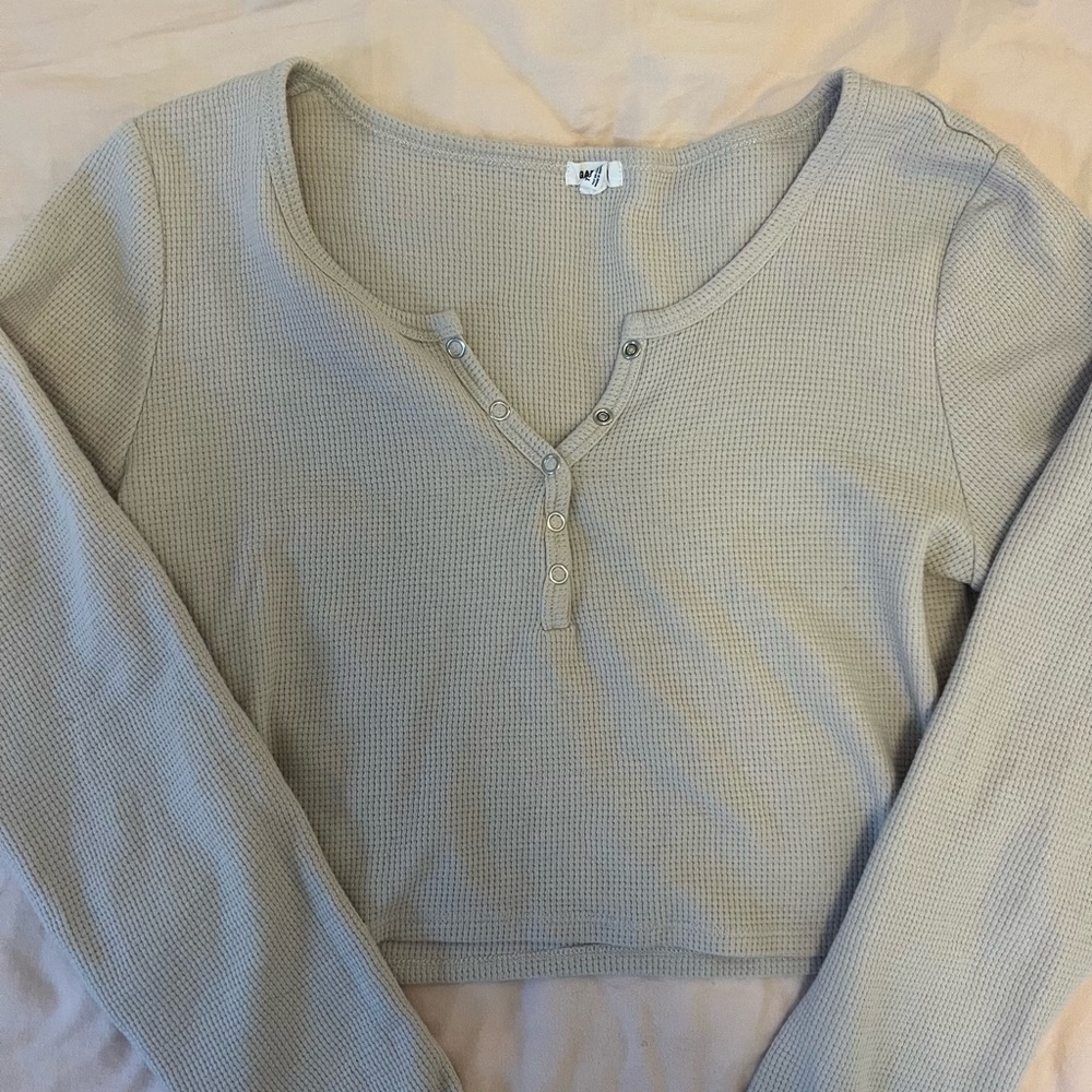 beige garage waffle knit longsleeve
